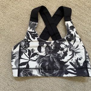 Rare black and white floral lululemon bra
